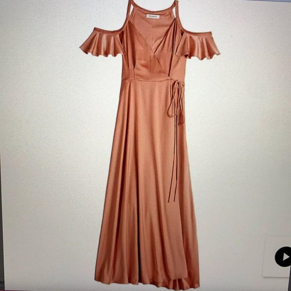 Women Nine West Flounce Maxi Dress size XL elegant soft sleek overlapping style